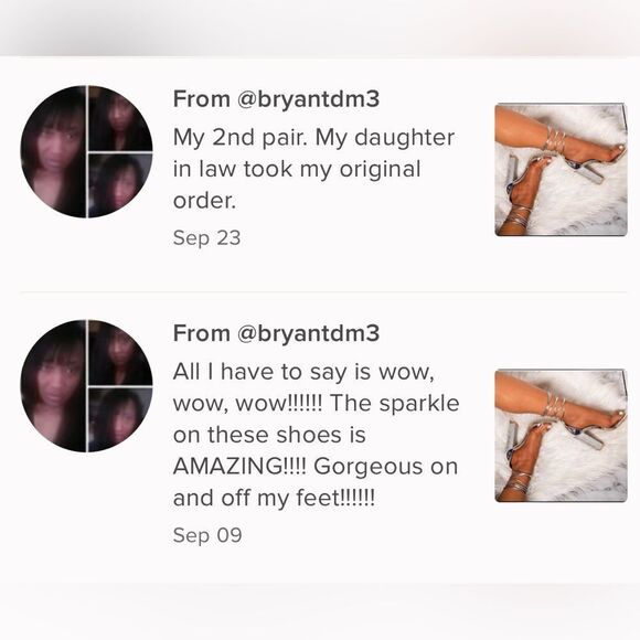 Silver High Heel Sandals with Rhinestone Block Heel - Picture 8 of 8